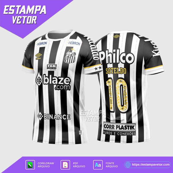 Arte Vetor Camisa Santos Reserva 2023 - 2024 Corel Draw X7 para sublimação