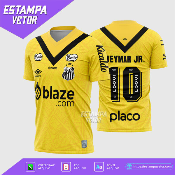 Arte Vetor Camisa Santos Reserva 2024 2025 Corel Draw X7 para sublimação