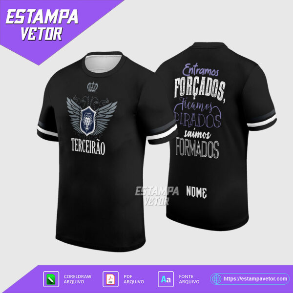 Arte Vetor Camisa Terceirão em Corel Draw X7 para formandos e turmas de terceiro ano