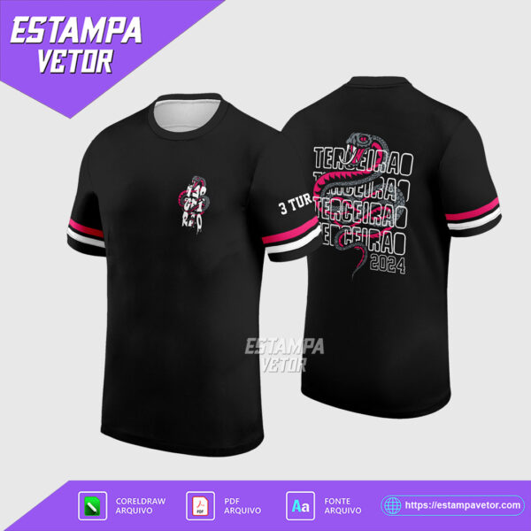Arte Vetor Camisa Terceirão Cobra em Corel Draw X7 para formandos e turmas de terceiro ano