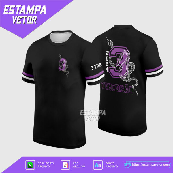 Arte Vetor Camisa Terceirão Dragão em Corel Draw X7 para formandos e turmas de terceiro ano