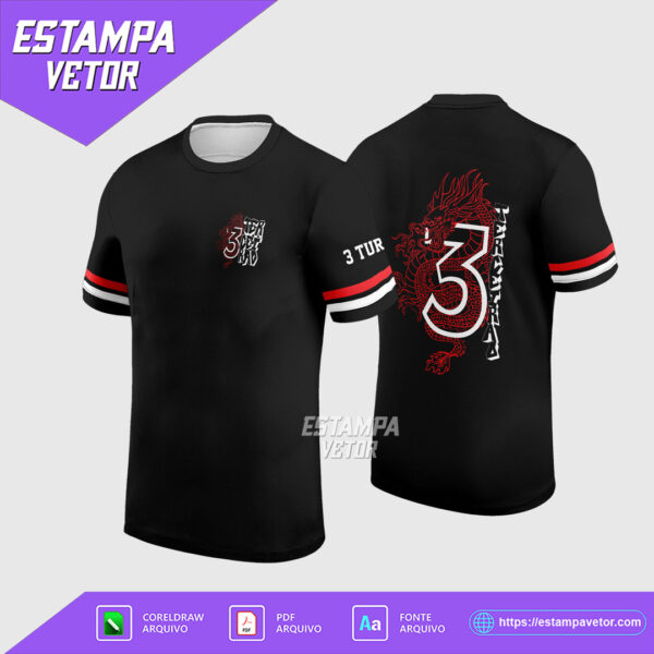 Arte Vetor Camisa Terceirão Dragão em Corel Draw X7 para formandos e turmas de terceiro ano
