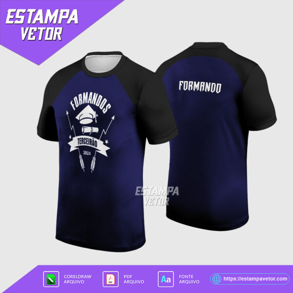 Arte Vetor Camisa Terceirão em Corel Draw X7 para formandos e turmas de terceiro ano