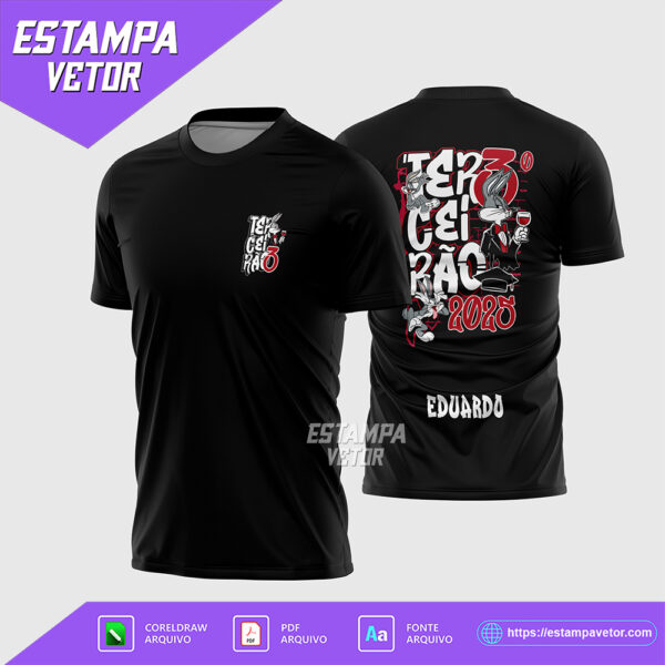 Arte Vetor Camisa Terceirão Pernalonga 2025 Corel Draw X7 para sublimação