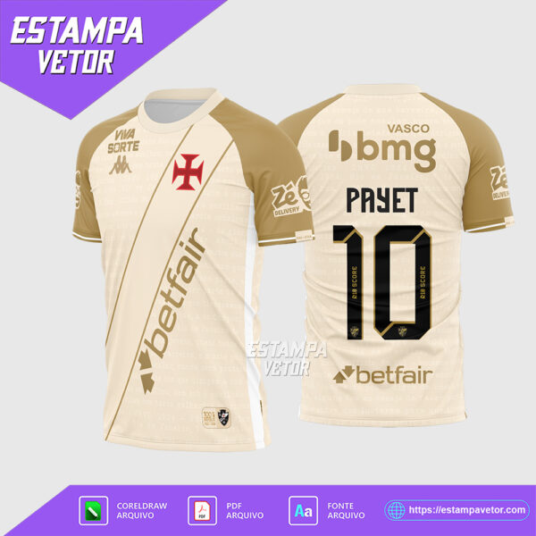 Arte Vetor Camisa Vasco da Gama Terceira 2024 2025 Corel Draw X7 para sublimação