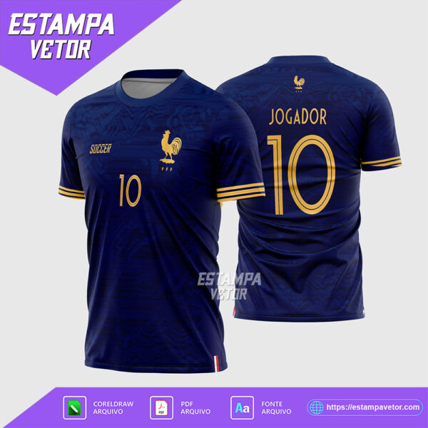 Arte Vetor Camisa Interclasse Uniforme França Corel Draw X7 para sublimação