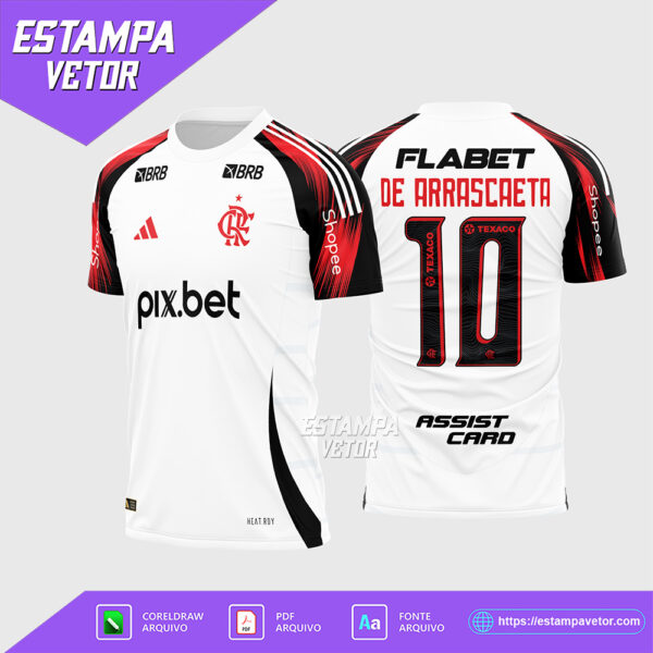 Arte Vetor Camisa Flamengo Reserva 2025 - 2026 Corel Draw X7 para sublimação