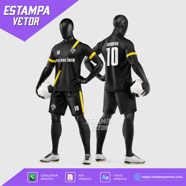 Arte Vetor Camisa e Short para Uniforme de Futebol Amador