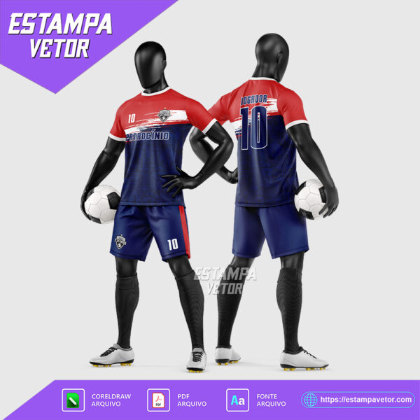 Arte Vetor Camisa e Short para Uniforme de Futebol Amador