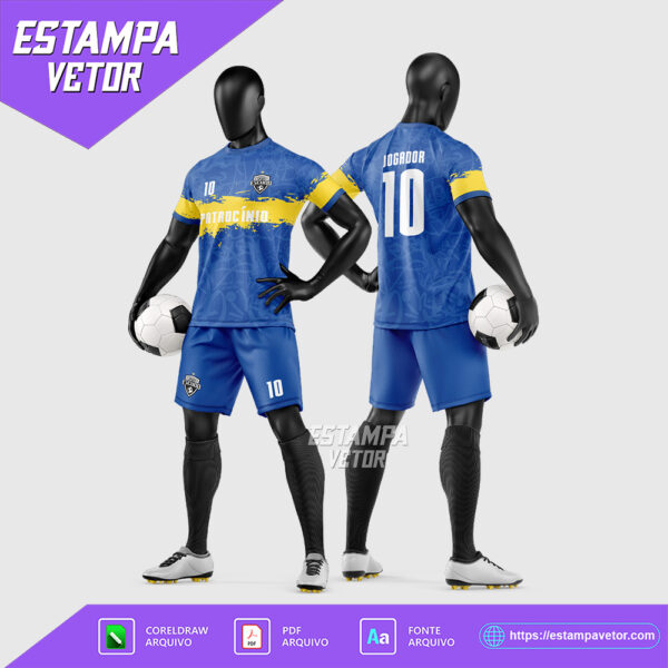 Arte Vetor Camisa e Short para Uniforme de Futebol Amador