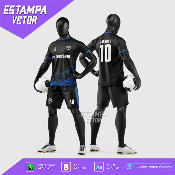 Arte Vetor Camisa e Short para Uniforme de Futebol Amador