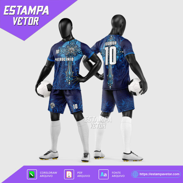 Arte Vetor Camisa e Short para Uniforme de Futebol Amador