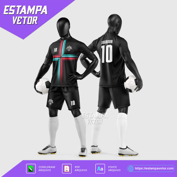 Arte Vetor Camisa e Short para Uniforme de Futebol Amador