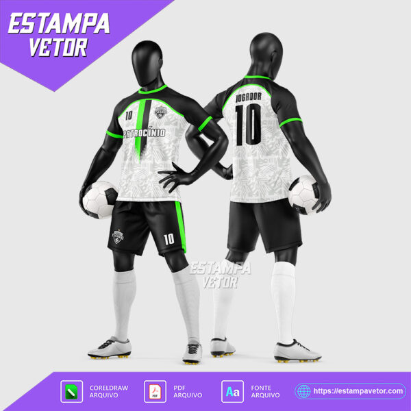Arte Vetor Camisa e Short para Uniforme de Futebol Amador