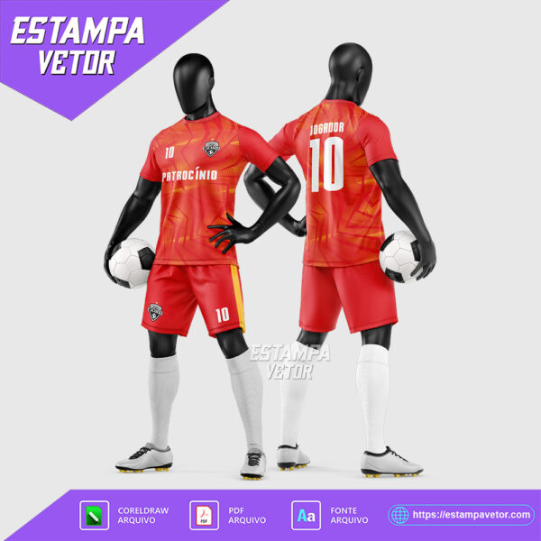Arte Vetor Camisa e Short para Uniforme de Futebol Amador