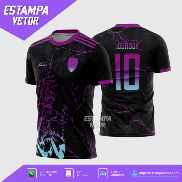 Arte Vetor Camisa Interclasse Zeus Raios RGB Corel Draw para sublimaçãoa