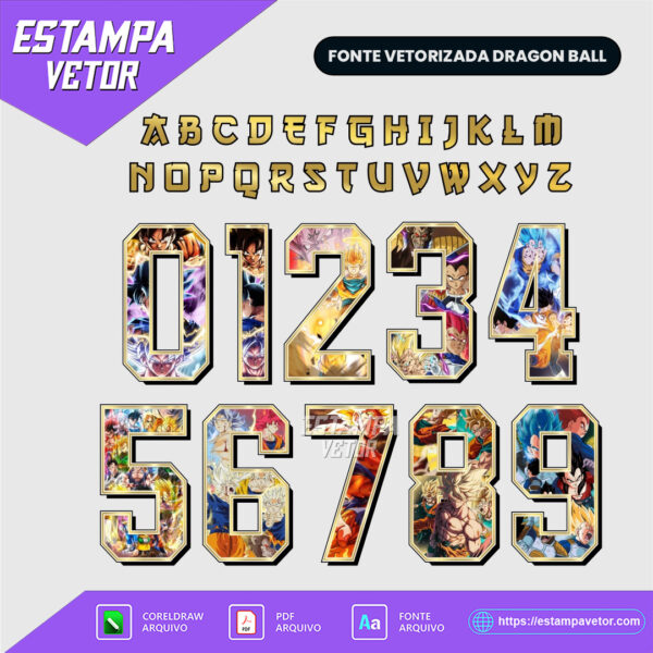 fonte personalizada dragon ball - cdr x7