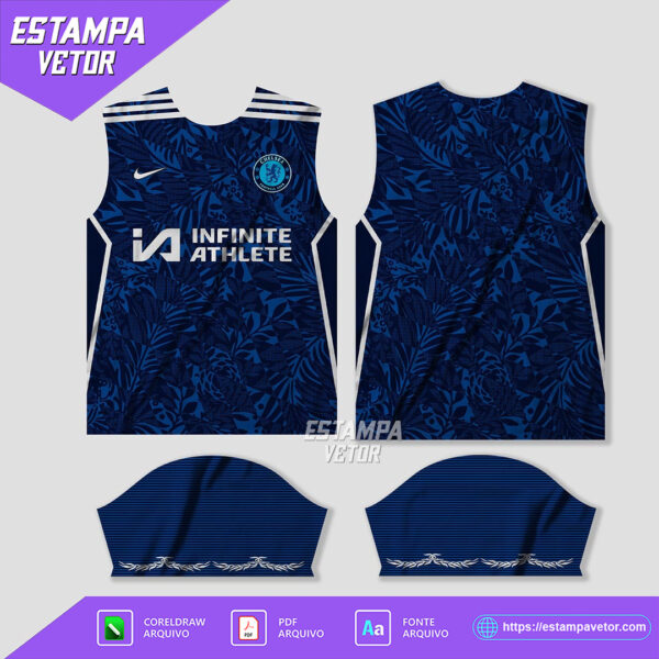 Arte vetor camisa Chelsea conceito 2025 para sublimação e personalização