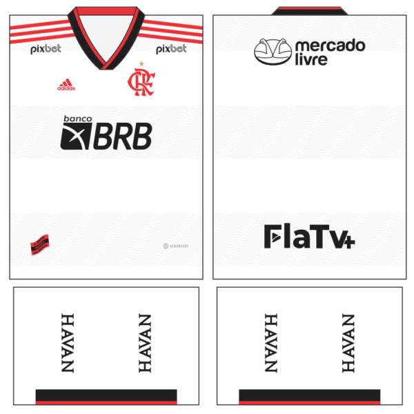 camisa flamengo visita 2022-2023-arte vetor - Image 2
