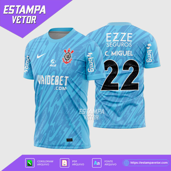 Arte Vetor Camisa Corinthians Goleiro 2024 2025 Corel Draw X7 para sublimação