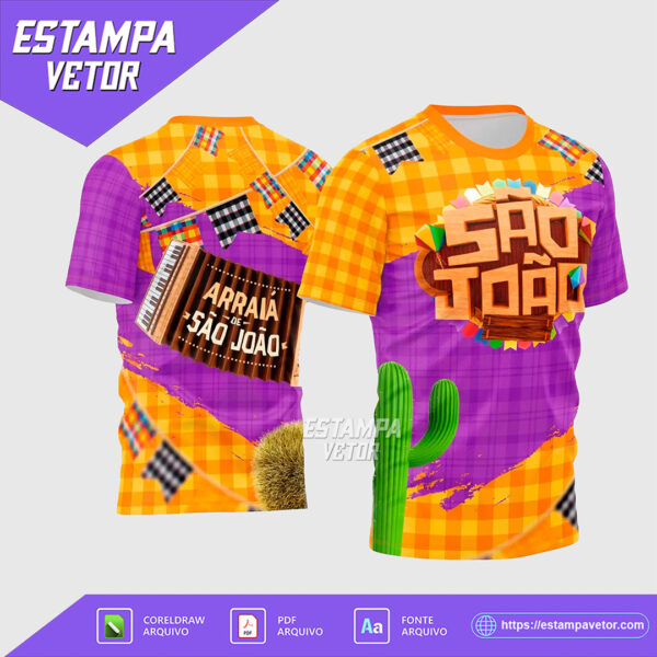 Estampa Vetor Camisa Arraiá 2025 para Festa Junina - Formato Corel Draw X7