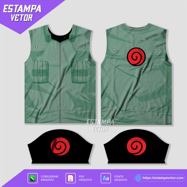 Estampa Vetor Camisa Kakashi Hatake em formato Corel Draw X7 e PDF
