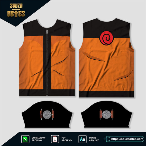 arte vetor estampa camisa naruto uzumaki