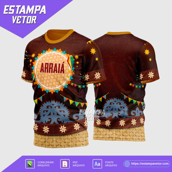 Estampa Vetor Camisa São João 2025 - Arraiá 2025 para Festa Junina