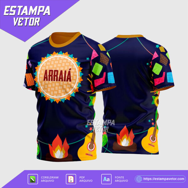 Estampa Vetor Camisa São João 2025 - Arraiá 2025 para Festa Junina