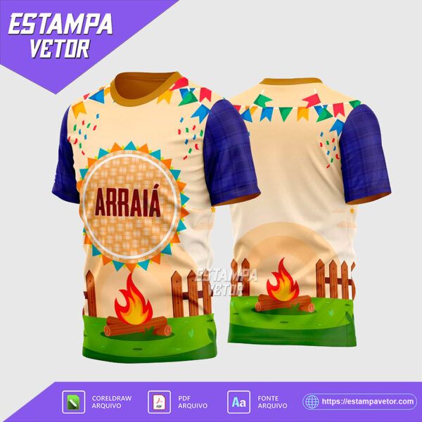 Estampa Vetor Camisa São João 2025 - Arraiá 2025 para Festa Junina
