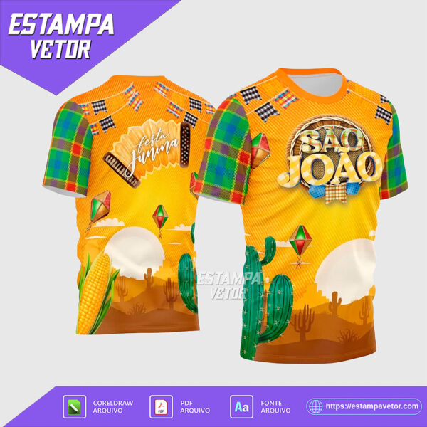 Estampa vetor digital para camisa São João 2025 - Festa Junina em Corel Draw