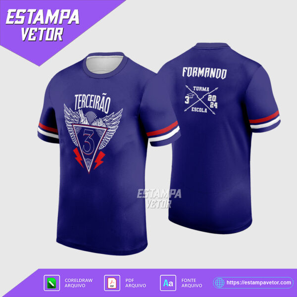 Arte Vetor Camisa Terceirão em Corel Draw X7 para formandos e turmas de terceiro ano