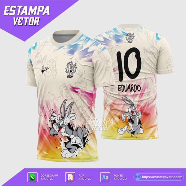 Arte Camisa Interclasse Coelho Pernalonga 2026 Looney Tunes Corel Draw X7 para sublimação