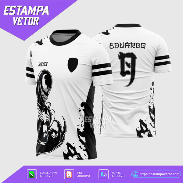 Arte Camisa Interclasse Venom Branca com Preto 2026 Corel Draw X7 para sublimação