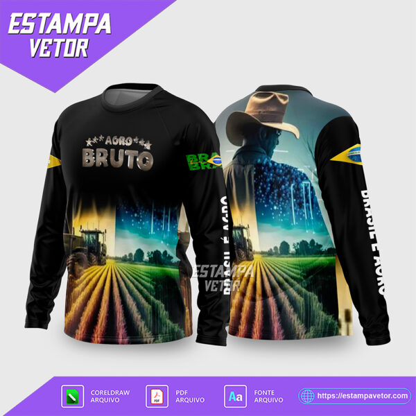 Arte Vetor Camisa AGRO - Agro Bruto - Brasil é Agro 2026 Corel Draw X7 para sublimação