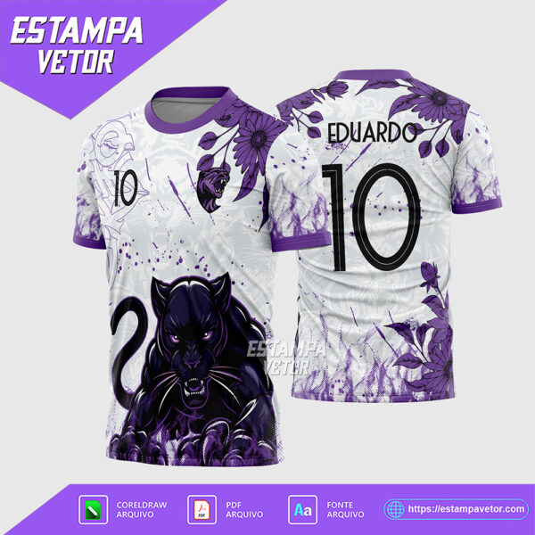 Arte Vetor Camisa Branca de Interclasse 2026 Pantera Negra Corel Draw X7 para sublimação
