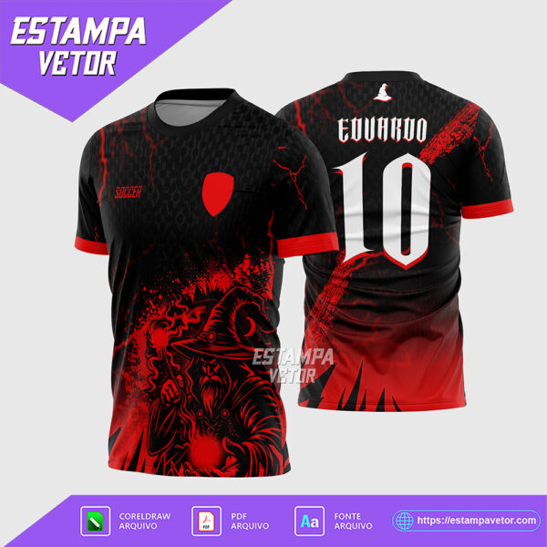 Arte Vetor Camisa Interclasse Mágico El Mago Vermelho Corel Draw X7 para sublimação
