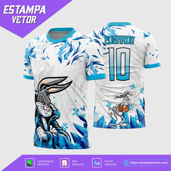 Arte Vetor Camisa Interclasse Pernalonga Frio Corel Draw X7 para sublimação