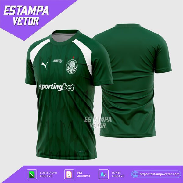Arte Vetor Camisa Palmeiras Pré-Jogo I 2024 - 2025 Corel Draw X7 para sublimação