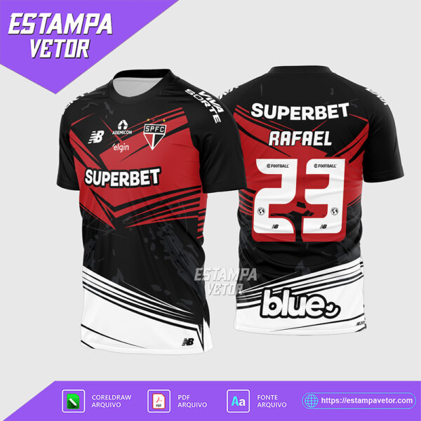 Arte Vetor Camisa São Paulo Goleiro 2025 - 2026 Corel Draw X7 para sublimação
