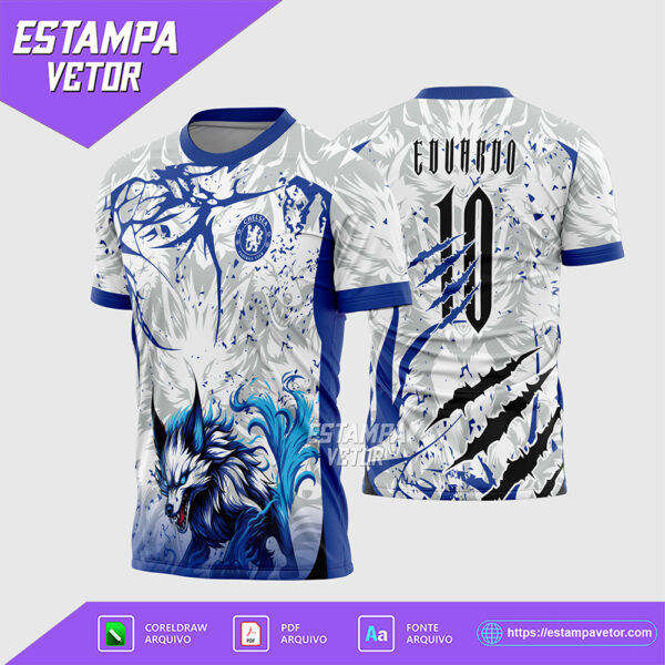 Arte Vetor Camisa Interclasse Lobo Fogo 2026 Corel Draw X7 para sublimação