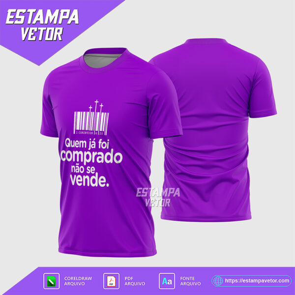 Arte Vetor Camisa Religião 1 Corintios 6:20 2026 Corel Draw X7 para sublimação