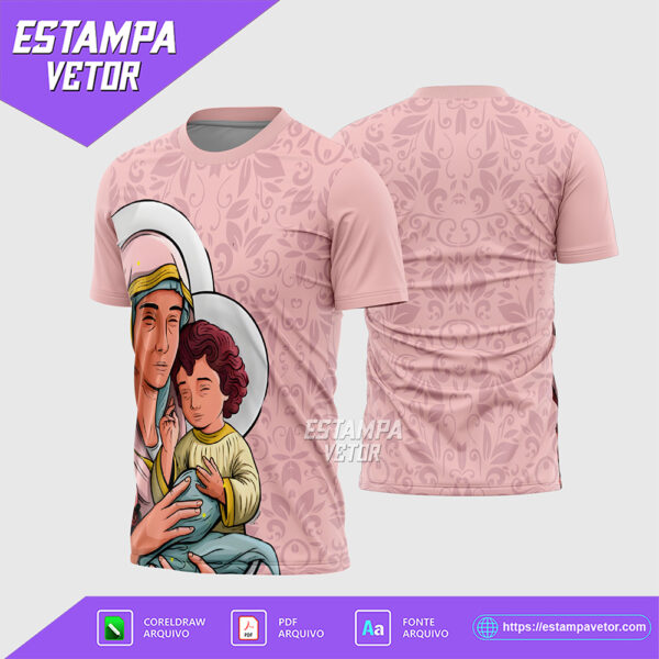 Arte Vetor Camisa Religião Nossa Senhora de Nazaré Círio 2026 Corel Draw X7 para sublimação