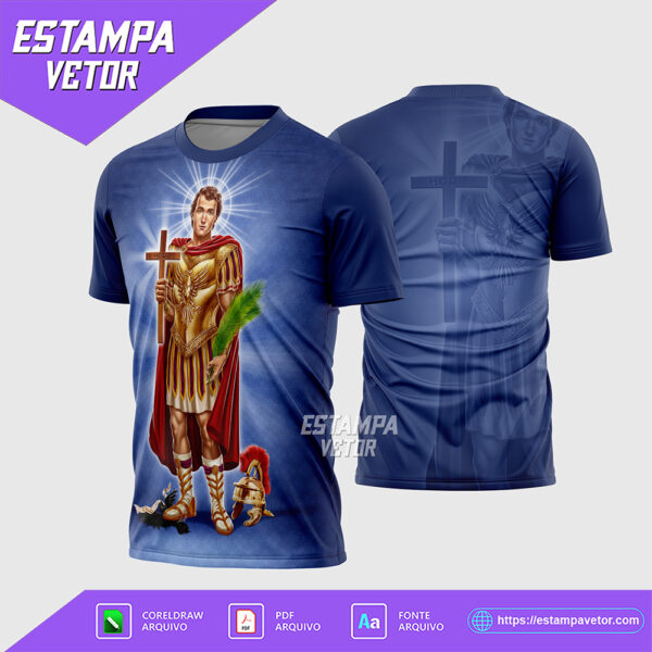 Arte Vetor Camisa Religião Santo Expedito 2026 Corel Draw X7 para sublimação