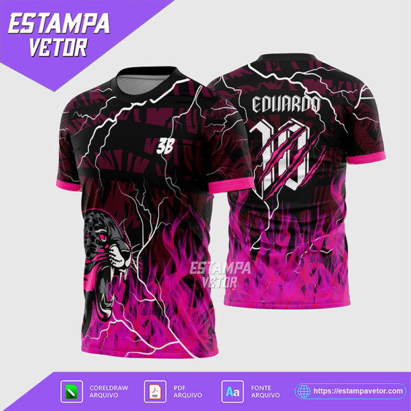 Arte Vetor Camisa de Interclasse Onça 2025 - 2026 Corel Draw X7 para sublimação