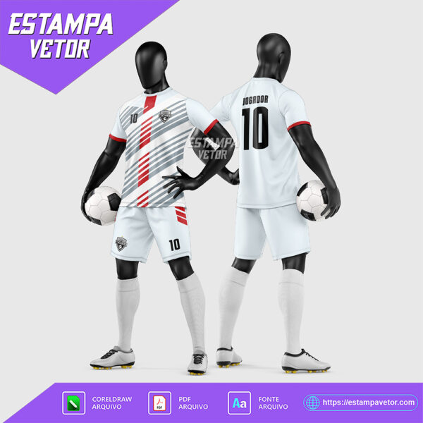 Arte Vetor Estampa Uniforme de Time de Futebol Amador 2026