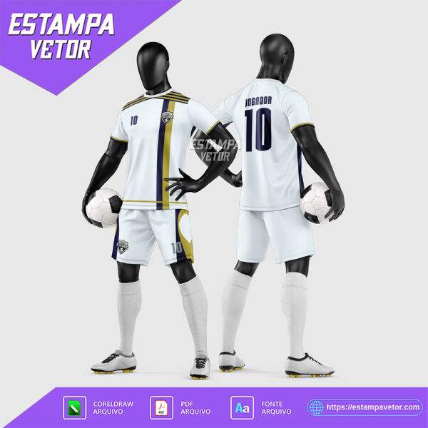 Arte Vetor Estampa Uniforme de Time de Futebol Amador 2026