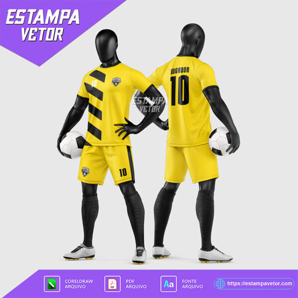 Arte Vetor Estampa Uniforme de Time de Futebol Amador 2026