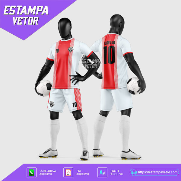 Arte Vetor Estampa Uniforme de Time de Futebol Amador 2026