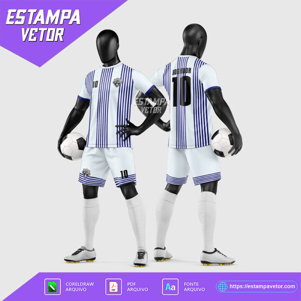 Arte Vetor Estampa Uniforme de Time de Futebol Amador 2026